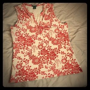 Eddie Bauer Tank.  Red and white floral print.